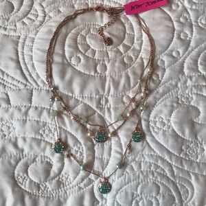 Betsey Johnson Rose Gold Multi Strand Necklace